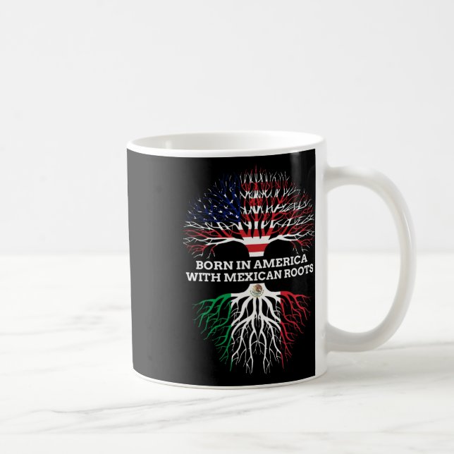 Caneca De Café Nascido na América com Raízes Mexicanas (Direita)