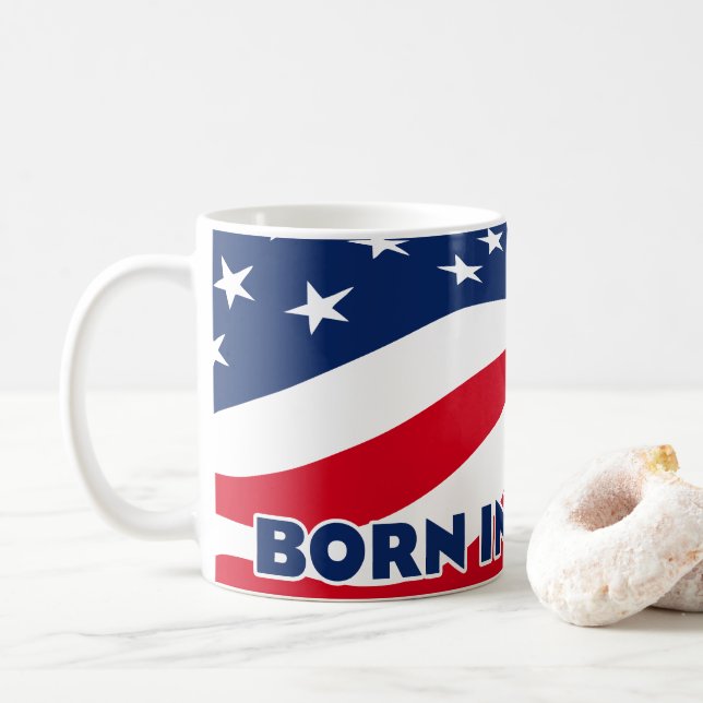Caneca De Café Nascido nos EUA (Com Donut)