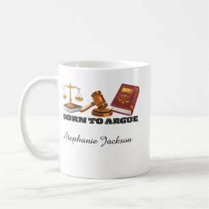 Caneca De Café Nascido para argumentar advogado engraçado