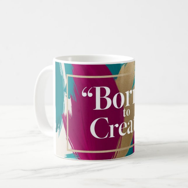 Caneca De Café Nascido Para Criar (Frente Esquerda)