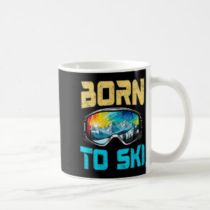 Caneca De Café Nascido para esquiar óculos de esqui engraçados mo