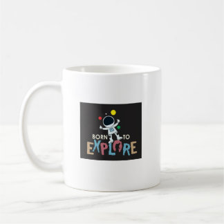 Caneca De Café Nascido para Explorar I Camiseta de Aventura do