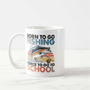 Caneca De Café Nascido Para Ir Pescar B Peixe Pescador Meninos Fa