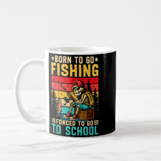 Caneca De Café Nascido Para Ir Pescar Escola Forçada Meninos Dive