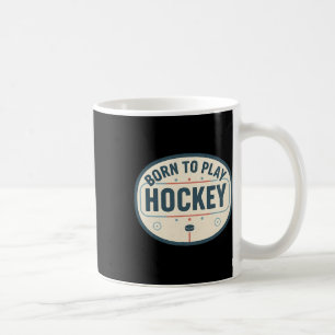 Caneca De Café Nascido Para Jogar Hockey Rink de Gelo Retro Fã de
