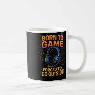 Caneca De Café Nascido Para Jogar - Humor de Headset de Videojoga