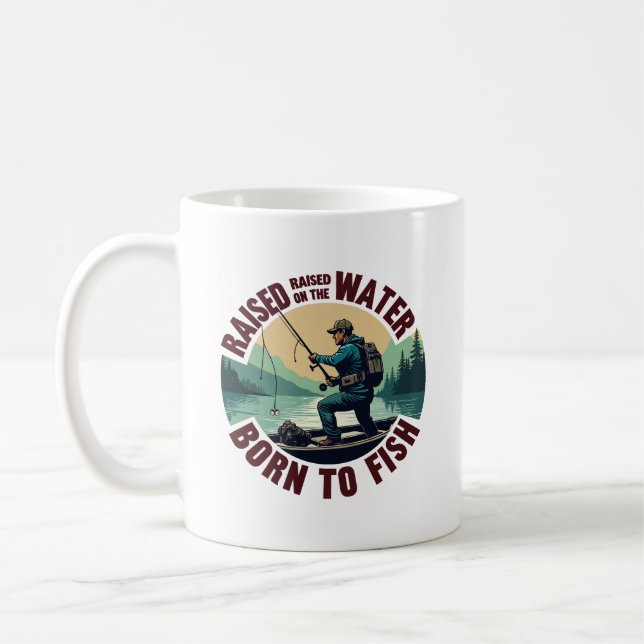 Caneca De Café Nascido para Pescar (Esquerda)