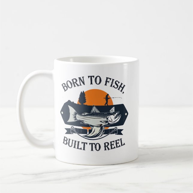 Caneca De Café Nascido para Pescar Construído para Recolar (Esquerda)