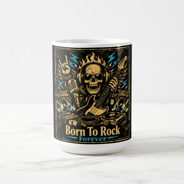 Caneca De Café Nascido para Rock – Orgulho do DNA do Rock (Centro)