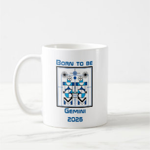 Caneca De Café Nascido para ser Gêmeos