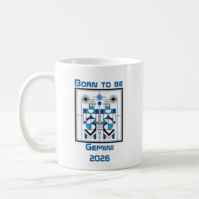 Caneca De Café Nascido para ser Gêmeos (Esquerda)