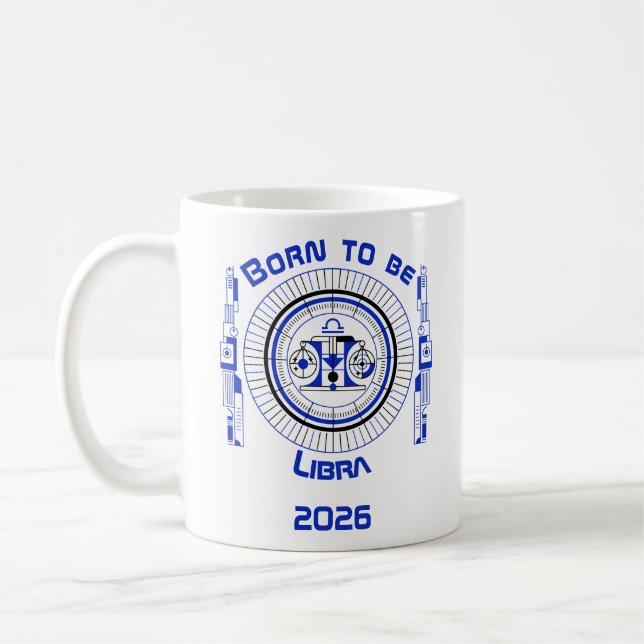Caneca De Café Nascido para ser Libra (Esquerda)
