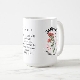 Caneca De Café Nascimento Mês Flor JANEIRO Nome Personalizado Chr