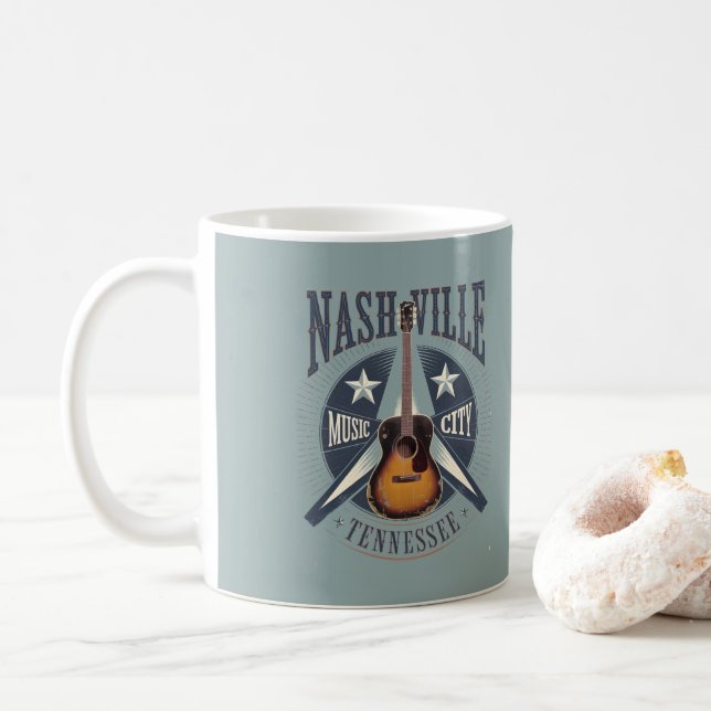 Caneca De Café Nashville, TN - Music City USA (Com Donut)