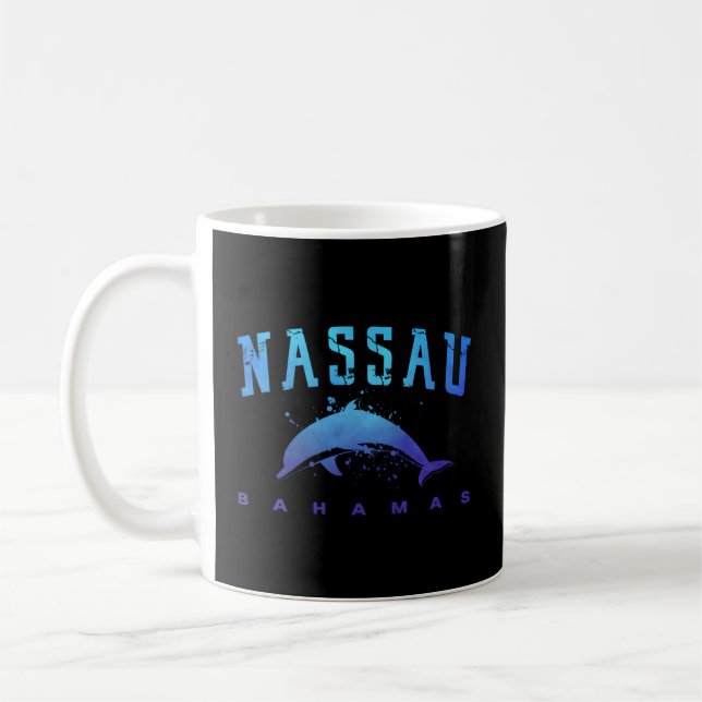 Caneca De Café Nassau Bahamas Praia Snorkel Scuba Merging Dolphin (Esquerda)