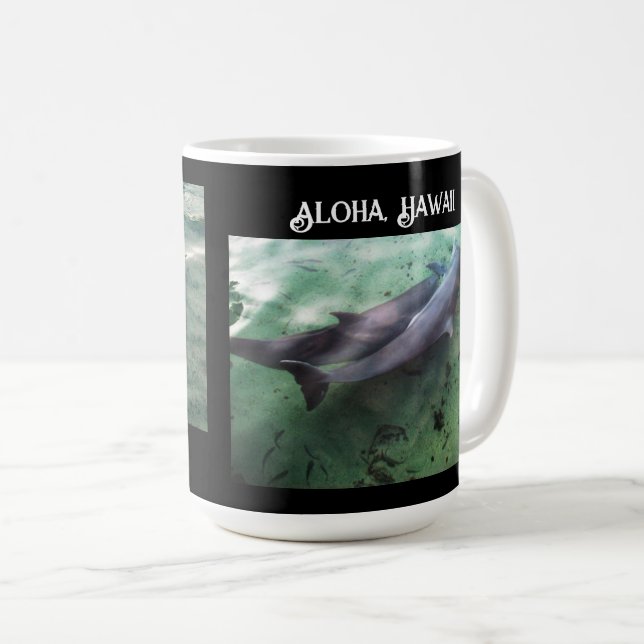 Caneca De Café Natação com Dolphins Hawaii Adventure Unisex (Frente Esquerda)