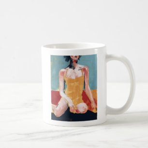 Caneca De Café Natação Vintage - maiô amarelo