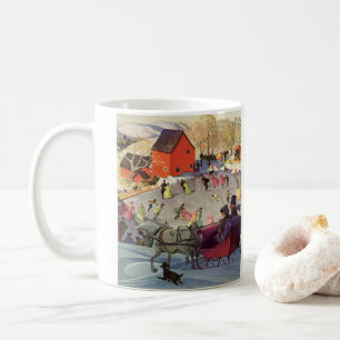 Caneca De Café Natais vintages, Amor e Romance Sleigh Ride