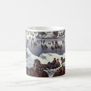 Caneca De Café Natais vintages, Central Park no inverno