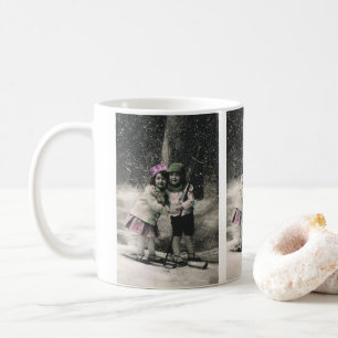 Caneca De Café Natais vintages, Melhores Amigos em Pele