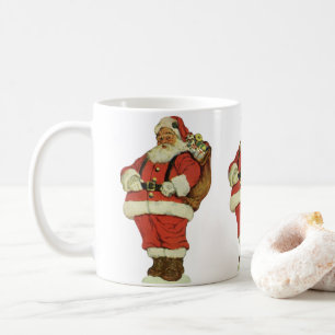 Caneca De Café Natais vintages, Papai Noel Vitoriano com Brinqued