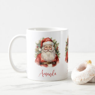 Caneca De Café Natais vintages que Santa Claus sorri