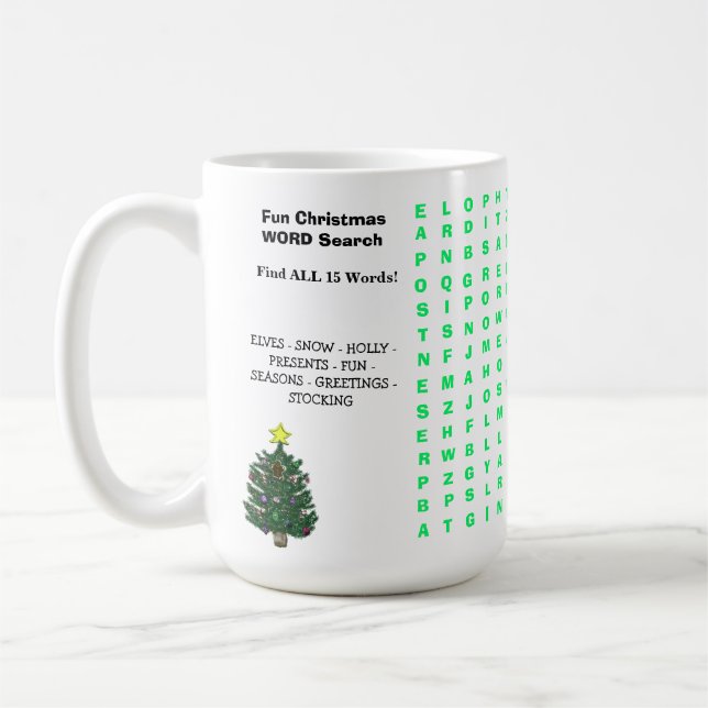 Caneca De Café Natal 15, Word Quebra-cabeça Divertido (Esquerda)