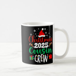 Caneca De Café Natal 2025 Equipe de Primos do Natal Camisa Famíli