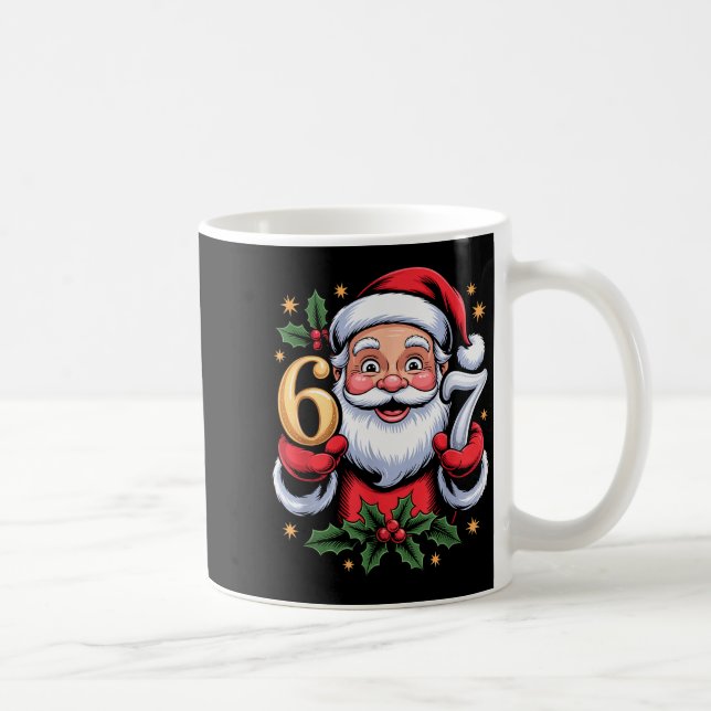 Caneca De Café Natal 67 Funny Xmas Seis Sete Suéter Feio 6-7 (Direita)