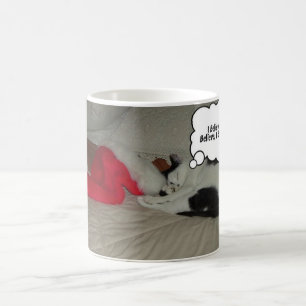 Caneca De Café Natal Acredita no Black and White Kitten