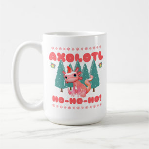 Caneca De Café Natal Alegre Divertido Axolotl Ho-Ho-Ho!