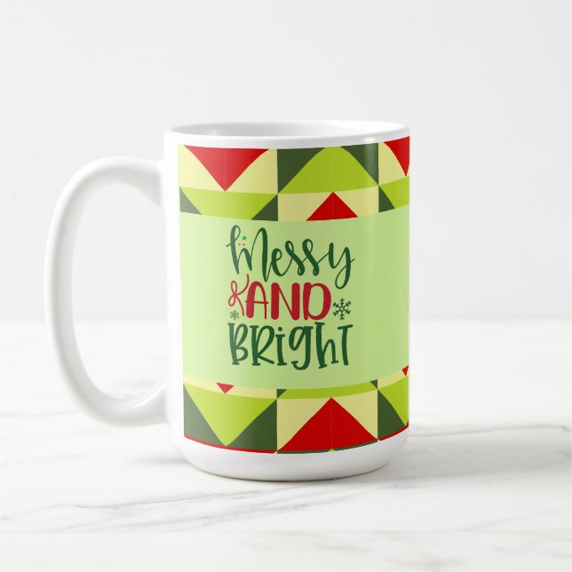 Caneca De Café Natal Alegre e Brilhante  (Esquerda)
