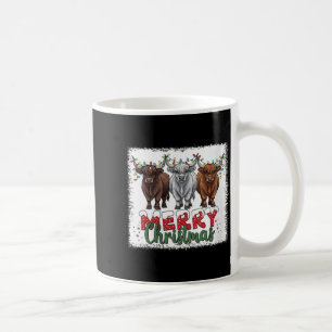 Caneca De Café Natal Alegre Feminino Vaca das Terras Altas Escoce
