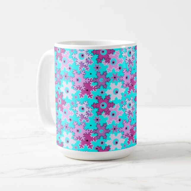 Caneca De Café Natal alegre sem emendas poinsettia vermelha verde (Frente Esquerda)