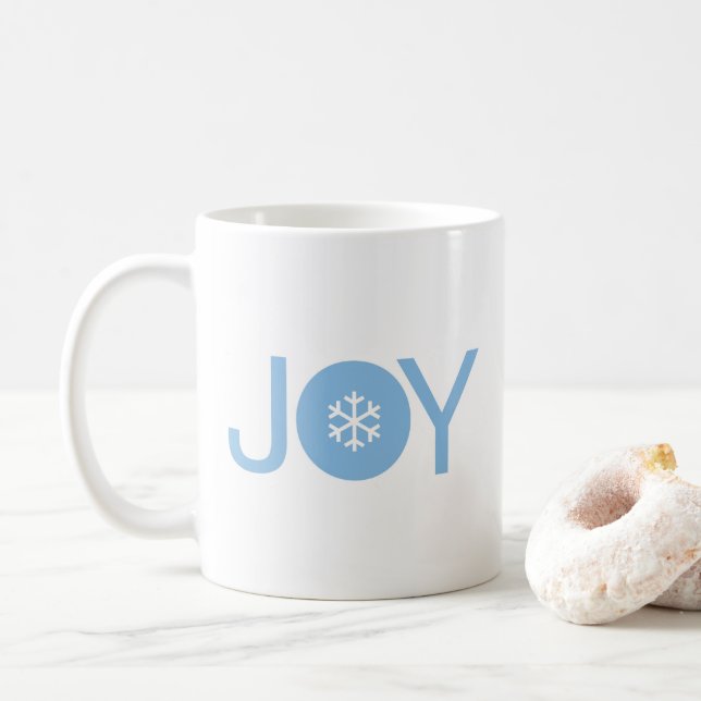 Caneca de Café Natal Alegria Azul (Com Donut)