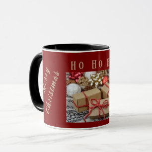 Caneca de Café Natal & Alegria Foto Personalizada