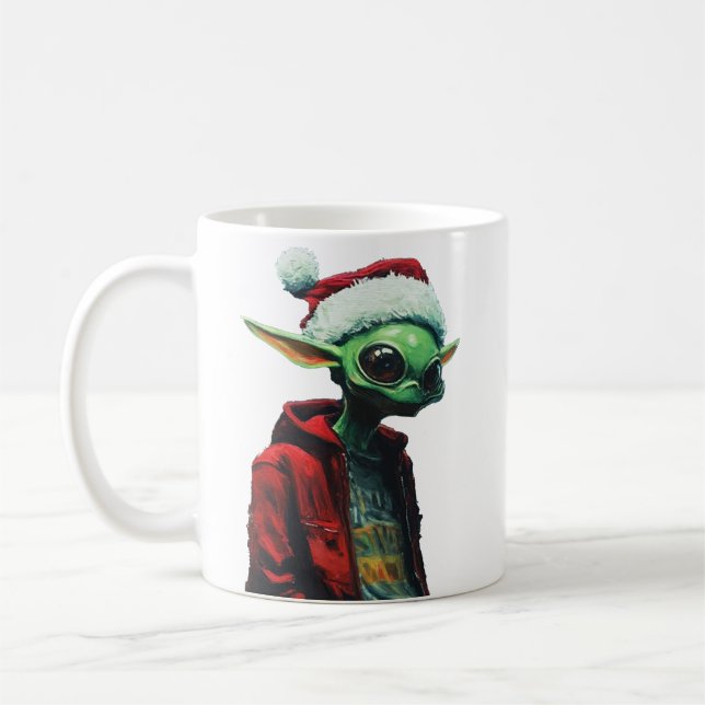 Caneca De Café Natal Alien (Esquerda)