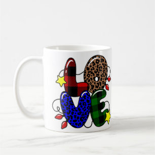 Caneca De Café natal ama leopardo, impressão animal
