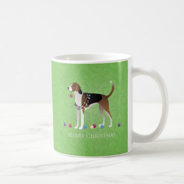 Caneca De Café Natal Americano de Foxhound - Feliz Naughn (Direita)
