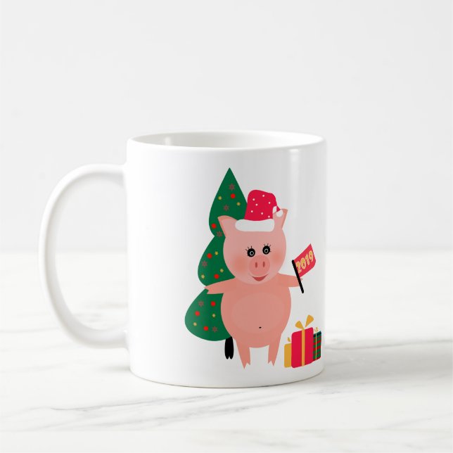 Caneca De Café Natal, ano do porco (Esquerda)