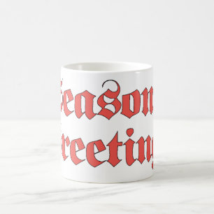 Caneca De Café Natal Antigo, Saudação de Temporada em Vermelho