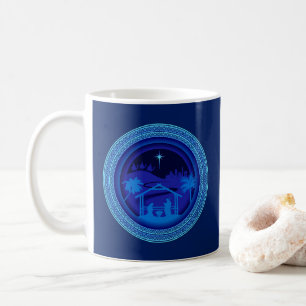 Caneca De Café Natal Azul de Combinação