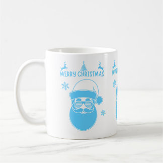 Caneca De Café Natal Azul e Branco Feliz Natal