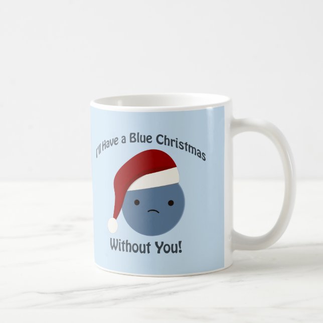 Caneca De Café Natal azul sem você! (Direita)