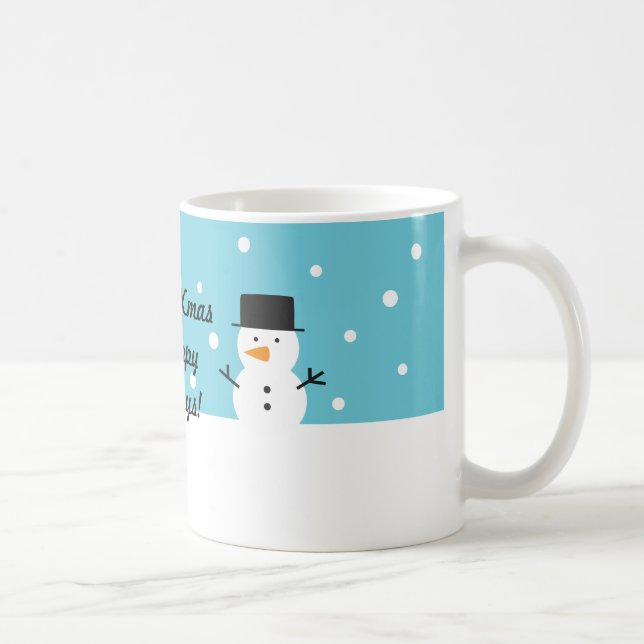 Caneca De Café Natal bonito da neve do inverno do boneco de neve (Direita)