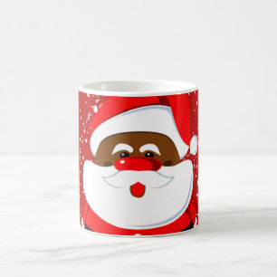 Caneca De Café Natal bonito de Papai Noel do afro-americano