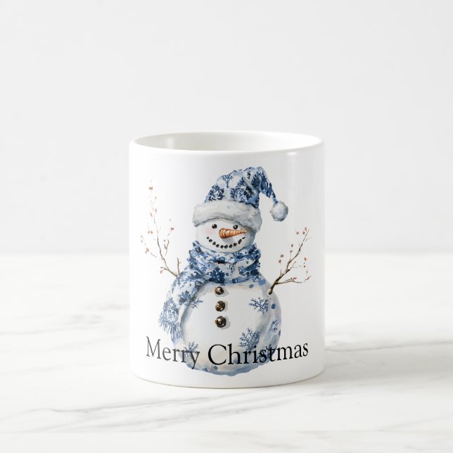 Caneca De Café Natal - Branca Azul - Neve (Centro)