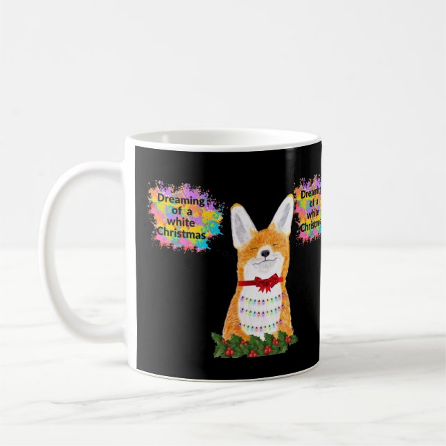 Caneca De Café Natal Branco da Raposa Chilta (Esquerda)