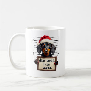 Caneca De Café Natal Cachorro Dachshund Engraçado Querido Papai N