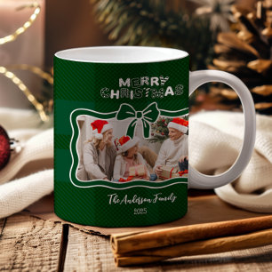 Caneca De Café Natal Caprichoso Xadrez Verde Retro